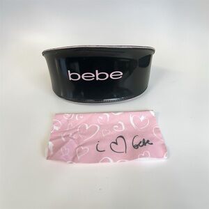 Bebe Sunglass Case Holder + Cleaning Cloth | Black & Pink